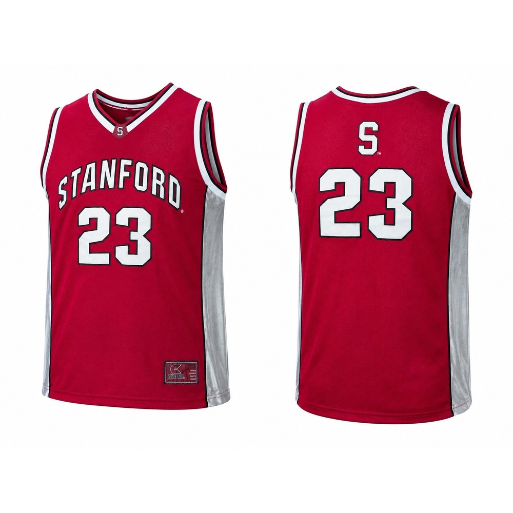 Colosseum Stanford Cardinal‎ Basketball Jersey Red White Mens XXL V-Neck 23 B5